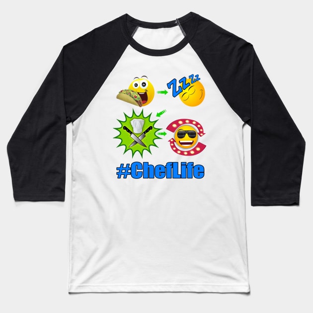 Chef Life Cooking Lifestyle #ChefLife Taco Baseball T-Shirt by Duds4Fun